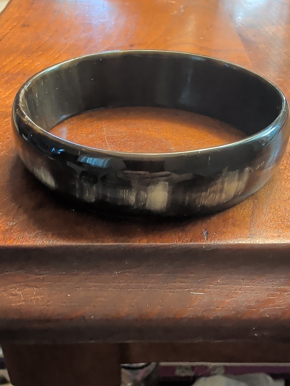 Horn Bangle Bracelet 2.5" x.75" Western Cowgirl Night Out Cream Black
